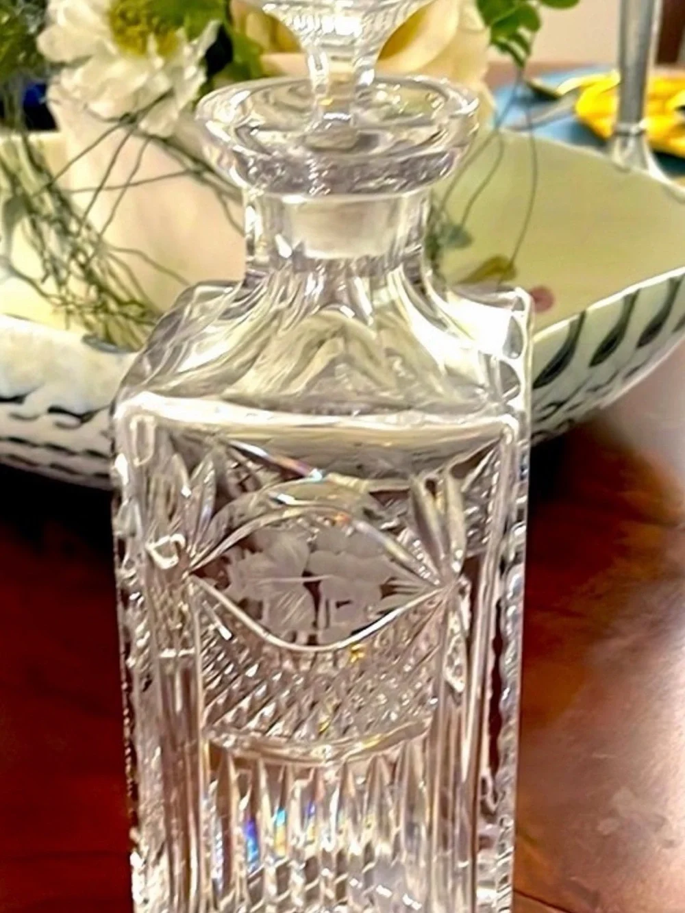 American Brilliant Period  Cut Glass Crystal Decanter -